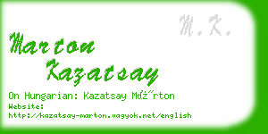 marton kazatsay business card